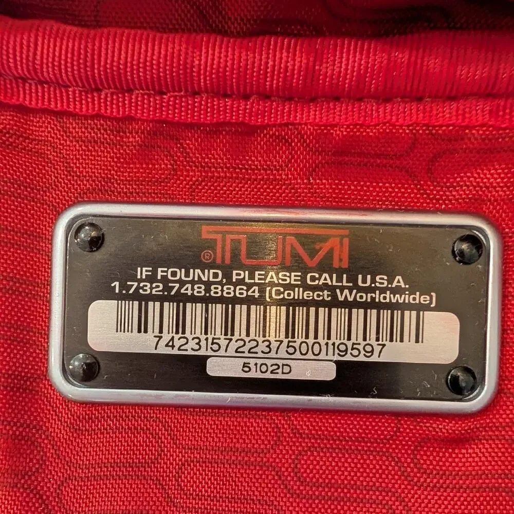 TUMI T-Tech Flow 5102D Backpack Black Red Multi Pocket Travel Business Bag
